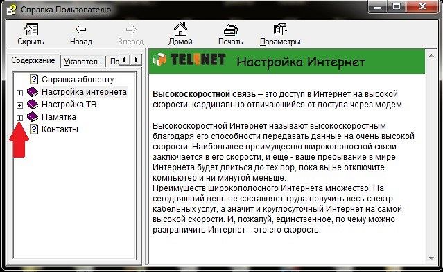 Справочник абонента TELENET